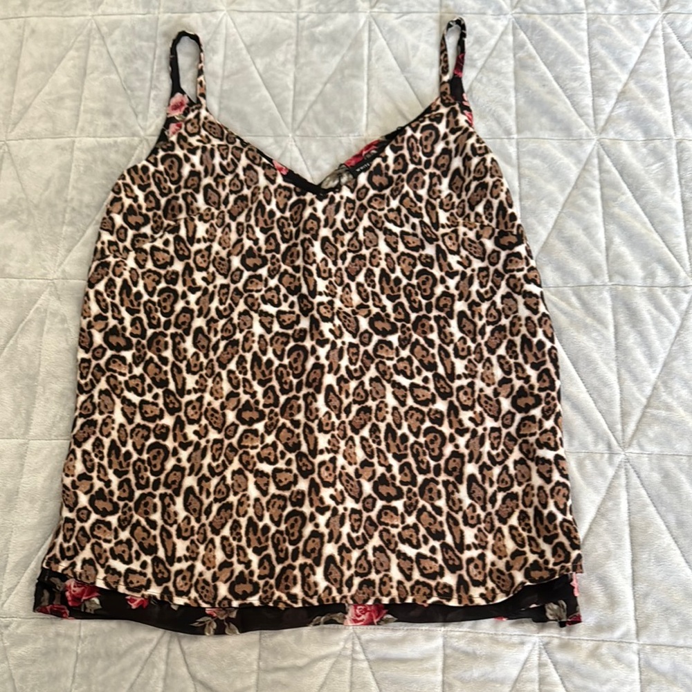 White house black market Leopard Print Camisole Top size xs
